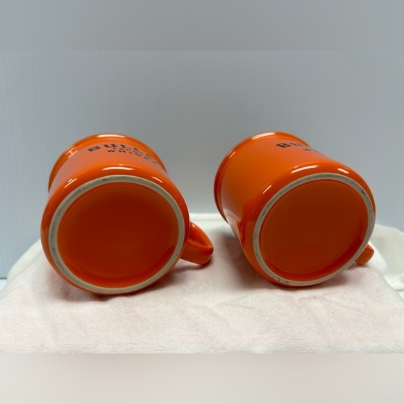 (2) Bulleit Frontier Whiskey Mugs EUC‎ Orange & Black - Picture 2 of 6